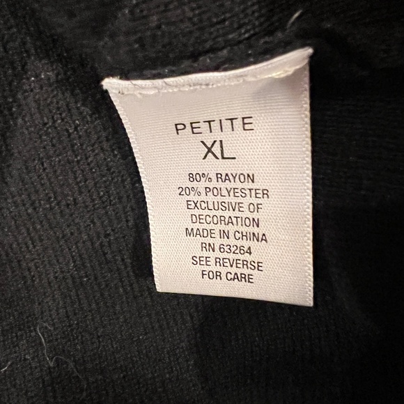 #A311  Roz & Ali  Black Sweater Lace Cottagecore Vintage Romantic Pre-0wned XL - Picture 3 of 8